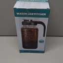 2 Quart Glass Pitcher with Lid - Mason Jar Pitcher with Filter Lid, Wide Mouth Jar Leak-proof Water Jug, Heavy Duty Glass Container for Water, Juice, Milk, Tea, Iced Coffee, and Drinks