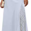 Lepunuo Womens Maxi Skirts Casual Elastic High Waisted Flowy Long Skirts Trendy Cute Skirts (XXL)