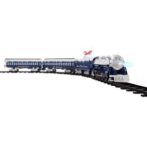 Lionel Battery-Operated Silver Bells Express Toy Train Set with Locomotive, Train Cars, Track & Remote with Authentic Train Sounds, & Lights for Kids 4+