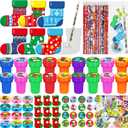 Cinrobiye 194 Pcs Christmas School Stationery Set Xmas Classrooms Exchange Stationery Party Favors Class Reward Prizes Notebooks Pencils Sharpener Erasers Stickers Stamps for Party Supplies (Sock)