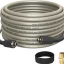 Pressure Washer Hose 50 FT, 1/4" PVC Gray Power Washer Hose, 3300 PSI Kink Resistant Pressure Water Hose, M22-14mm Extension Hose Replacement for Home Use