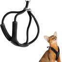 Escape Proof Y Shape Cat Harness Anti-Choke Buckle Adjustable Comfortable Padded Cat Vest Harness Anti Escape Cat Rope Harness for Kitten (Black, S)