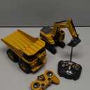 JOYIN 2 PCS Remote Control Construction Vehicle Toy Set, Friction-Powered RC Excavator & RC Dump Truck with Lights and Sounds for Imaginative Play, Birthday Gifts for Toddlers Boys Girls