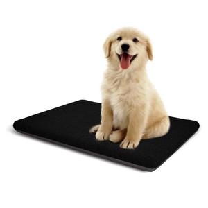 Dog Beds for Large Dogs, Dog Pad for Crate with Durable Washable Waterproof Linen Removable Cover, Black