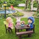 Fairy Garden Accessories 10-Pack Miniature Table and Chairs Set, Mini Fairy Garden Resin Ornaments, Outdoor Decor for Miniature Dollhouse & Micro Landscape DIY