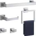 Bathroom Hardware Set Brushed Nickel 5-Pieces Bathroom Towel Rack SUS304 Stainless Steel Bath Towel Bar Set, Towel Racks Wall Mounted.