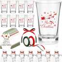 36 Set Merry Christmas Shot Glasses Christmas Party Favors Acrylic Shot Glasses 1.2 Oz Holiday Clear Cocktail Shot Cups Bulk with Pour Yourself a Merry Little Christma-s Cards Bag for Guest