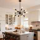 LIGHTDAMY Sputnik Chandeliers Black, Modern 12-Light Farmhouse Pendant Light Mid Century Lighting Vintage Industrial Ceiling Hanging for Living Dining Room, Bedroom, Kitchen Island, Foyer