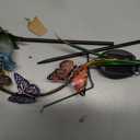 Decorative Solar Garden Light, Butterfly Glass Flower Stake for Lawn Yard