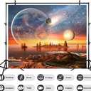 Alien Planet Background Outer Space Backdrop Abstract Universe Planet Galaxy Birthday Party Photography Background for Baby Boy Kids Space Birthday Decorations Planets Party Props 5x3ft
