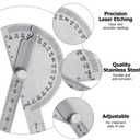 Angle Protractor Angle Finder Ruler Two Arm Stainless Steel Protractor Woodworking Ruler Measure Tool with 0-180 Degrees(30 cm/ 11.8 Inch)