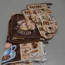 8 Pcs Coffee Kitchen Towels and Dishcloths Sets Oven Mitts and Pot Holders Sets Absorbent Kitchen Gloves Potholders Heat Resistant for Chef Baking Cooking (Brown)