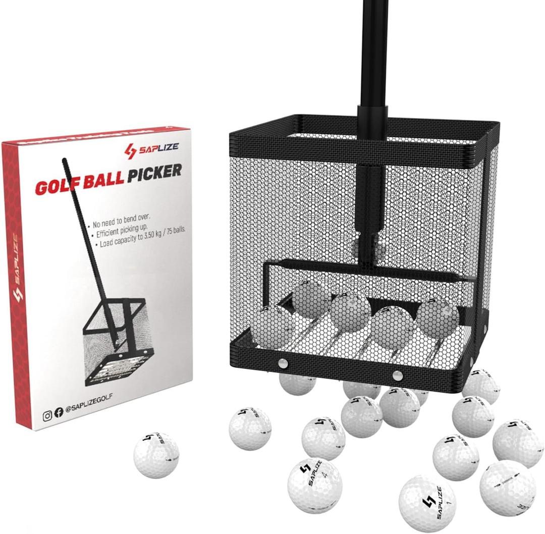 SAPLIZE Fast Golf Ball Picker for TrainingLarge CapacityNo Bending Over to Pick The Balls, Golf Ball Retriever, Golf Ball Collector,shag Bag for Golf Balls