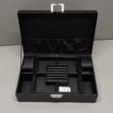 BEWISHOME Mens Jewelry Box Organizer, Jewelry Box for Men Women with 4 Watch Case Removable Tray, Jewelry Display Storage Case, Carbon Fiber Design Earring Ring Bracelet Case, Black SSH07C