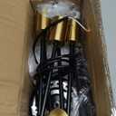 RUIYEY Modern Sputnik Light Fixture,Semi Flush Mount Ceiling Light Black and Gold Mid Century Chandeliers for Bedroom,Dining Room,Kitchen Island,Living Room,Bedroom,Farmhouse