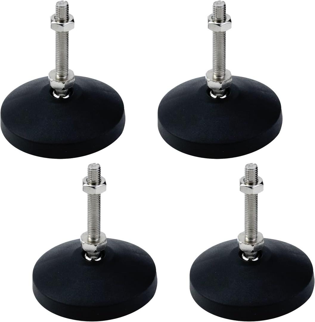 Antrader Heavy Duty Leveling Feet,M8×50 Adjustable Furniture Feet,4 Pcs Reinforced Nylon Base Articulated Feet(85mm Long)