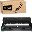 V4INK Compatible DR-630 Drum Replacement for Brother DR630 DR660 Drum for Brother HL-L2300D HL-L2320D HL-L2340DW HL-L2360DW HL-L2380DW MFC-L2700DW MFC L2720DW L2740DW DCP-L2520DW DCP-L2540DW Printer (1 Black Drum)