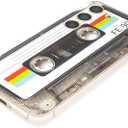 FAteamll Case for Galaxy S23 with Reinforced Corners TPU Soft Bumper Retro Cassette Tape Case Compatible with Samsung Galaxy S23