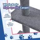 Cat Craft Cat Tree Floor to Ceiling 95-108" Tall Cat Tree Carpet Cat Tower Kitten Tree Sisal Scratching Post and Mat Cat Pole for Indoor Cats, Gray, 4-Tier