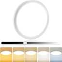 1Pack 15.8 Inch LED Flush Mount Ceiling Light, 35W, 3850LM, 2700K-5000K 5Color Selectable & Dimmable, White Thin Flat Surface Mount Lights for Bedroom, Living Room, Dining Room, Garage