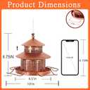 Bird Feeder for Outdoors Hanging, 2LB Capacity with 4 Perches, Heavy Duty Metal Wild Bird Feeders for Garden, Yard,Easy to Clean and Refill,Vintage Copper