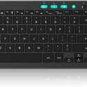 Rii RKM709 2.4 Gigahertz Ultra-Slim Wireless Keyboard and Mouse Combo, Multimedia Office Keyboard for PC, Laptop and Desktop,Business Office(Black)-New