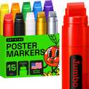 ARTISTRO Poster Markers Jumbo Set Acrylic Markers with 15mm Wide Jumbo Tip for Murals Tagging Posters - Large for Rock Wood Plastic Leather Metal Fabric Ceramic
