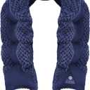 UNCN Long Heating pad for Neck and Shoulders Back 33 * 5.9" microwavable Large Moist Heat Pack Warm hot Compress Neck wrap Weighted Bag Massage Reusable Herbal Nature Calming Portable (Navy Blue)