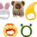 5Pcs Cat Hat, Dog Hat, Cute Small Cat Costume Clothes Adjustable Pet Hat Party Costume Accessories Photo Prop for Cat Kitten Puppy Pet, Animal-Safe Materials, M