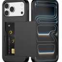 Nvollnoe Compatible with iPhone 17 Pro Max Case with Card Holder Dual Layer Heavy Duty Protective Shockproof Hidden Card Slot Slim Wallet Phone Case for Women&Men 6.9 inch(Black)