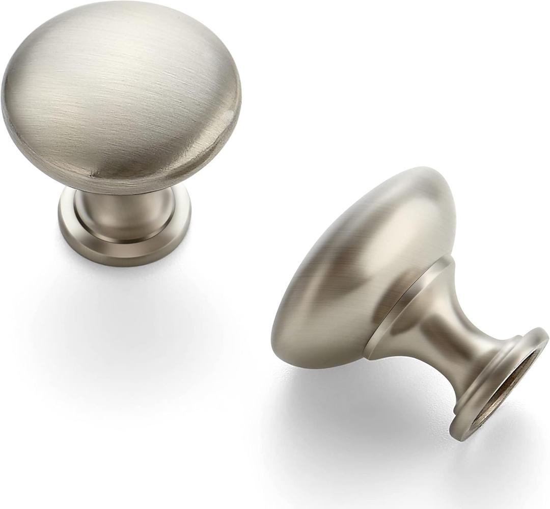Ravinte 3 Pack Brushed Nickel Round Zinc Cabinet Knobs for Kitchen Bathroom Closet Dresser Cabinets