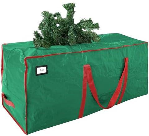 Cosy Family 9 ft Christmas Tree Storage Bag - Durable Heavy Duty Extra Large Artificial Xmas Holiday Tree Bag with Reinforced Handles and Dual Zippers Wide Opening - Green