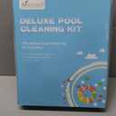 Sepetrel Deluxe Swimming Pool Cleaning Kit Including Half-Deep Fine Mesh Pool Leaf Skimmer Net,12" Round Pool Brush Head & 70.5" Pole, for Above Ground Pools,Ponds,Spas,Hot Tubs