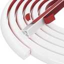 Flexible Quarter Round Molding Bendable Molding Trim,Peel and Stick Silicone Rubber Edge Trim for Floor,Tub,Cabinet,Flexible Shoe Molding Around Curved Stairs,Columns and Wall-118” L x 0.6” W x 0.6” H