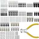 253Pcs Zipper Repair Kit Replacement with Installation Pliers Tool and Zipper Extension Pulls for Sleeping Bags Jacket Tent Luggage Backpacks Boots