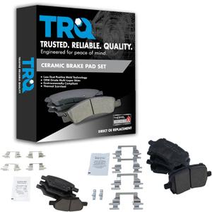 TRQ Front and Rear Brake Pads Ceramic Compatible with 2005-2012 Chevrolet Cobalt 2008-2012 Malibu 2008-2010 HHR 2005-2010 Pontiac G6 2007-2008 G5 2007-2009 Saturn Aura 2005-2007 Ion (BFA12938)