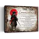 Motivational Japanese Samurai Wall Art Samurai Red Moon Canvas Wall Decor Inspirational Quotes I Choose Pictures Print Paintings Framed Artwork Home Decor For Office Living Room Gym 12x16 Inch