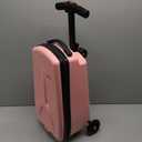 iubest Luggage Carry On Scooter Suitcase for Kids Age 4-15, Detachable & Foldable 4 in 1 Suitcase, Multifunctional Ride On Travel Trolley Scooter Combo-Pink