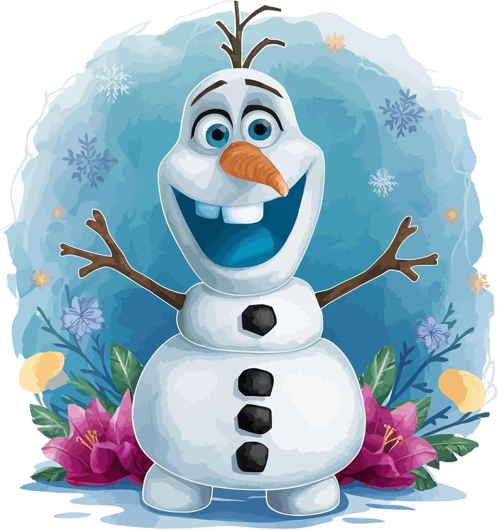 Children Adorable Cartoon Wall Decal Decoration Kids Movie Character Cute Snowman Friend Character Carrot Nose Holiday Gift Lasts Years and Easily Removable - Size: 20 in(W) x 20 in(H)