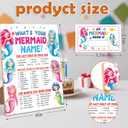 Mermaid Decorations for Birthday Party Game, What is Your Mermaid Name,68 Wooden Play Sign with Stand and 30 Name Stickers Set