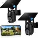 4G LTE Cellular Security Camera 2 Pack, Built-in SIM Card, Solar Powered