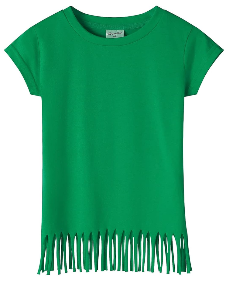 Remidoo Womens Fringe Top Oversized T Shirt Round Neck Short Sleeve Tee Shirts, Size: M