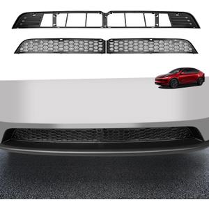 Grille Mesh Insert for Tesla Model Y Juniper 2025 2026, Matte Black Front Air Vent Cover, Insect Protection(Only for Premium)