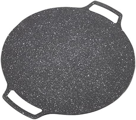 Korean Grill Pan,11.8inch Nonstick Round Griddle Grill Pan for Korean BBQ,Round BBQ Griddle with Handle,Multifunctional Stove Plate for Meats, Pancakes, Ribs