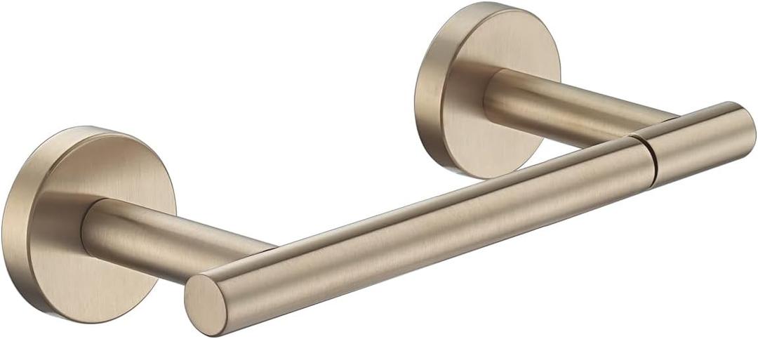 JQK Champagne Bronze Toilet Paper Holder, Double Post Pivoting Tissue Holder for Bathroom Wall Mount, 304 Stainless Steel Hold Mega Rolls, TPH150-CB