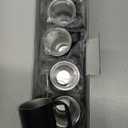 Cute Shot Glasses with handle 2oz, Mini Shot Tumbler with Lid and Straw, Kawaii Insulated Tumblers for Espresso Coffee Spirits Cute Stuff Funny Gifts (6x Black)