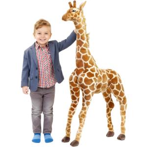 Meooeck 47 Inch Giant Giraffe Stuffed Animal, Large Plush Toy for Kids Lifelike Standing Toys Stuffed Tall Giraffe for Birthday, Nursery Home Decor