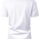 J.VER Mens Short Sleeve Dress Shirts Solid Wrinkle Free Casual Button Down Shirt with Pocket (White, XL)
