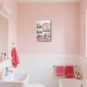 BJYCHG Rustic Bathroom Canvas Wall Art Pink Bathroom Picture Sign Farmhouse Floral Jars Painting Prints for Toilet Laundry Powder Room Decor Framed (Red, 24L x 16W)