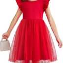 Flypigs Toddler Tutu Dress Girls Ruffle Tulle Dresses Cute Summer Party Princess Sundress for 120